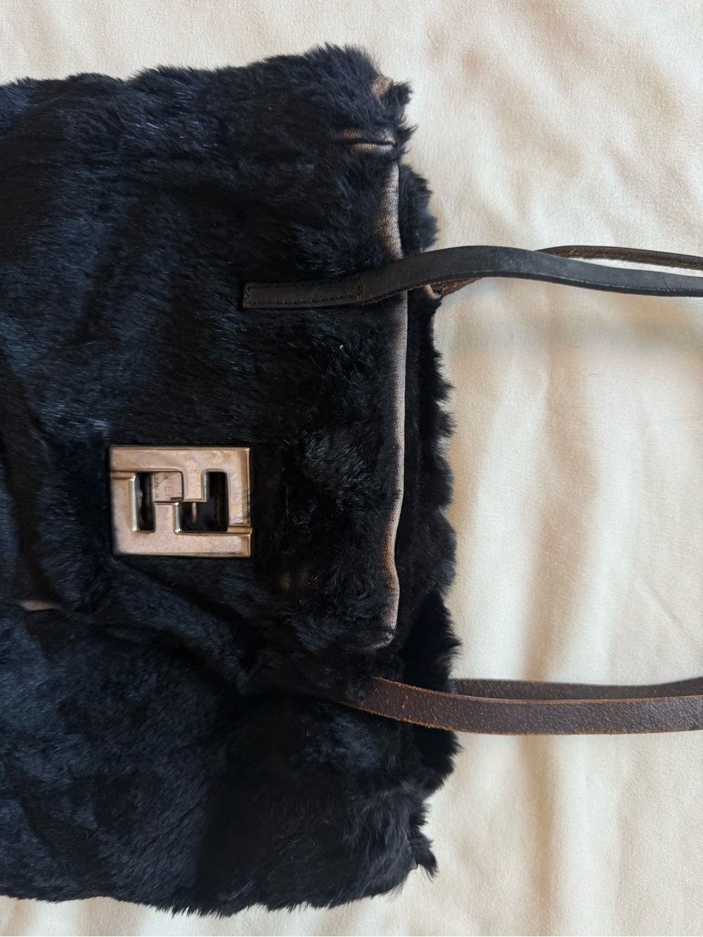 FENDI | Black Small Tote Bag with Silver Logo - Picture 6 of 11